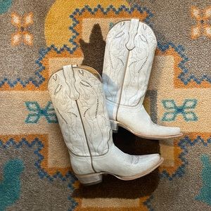 White Snip Toe Boots